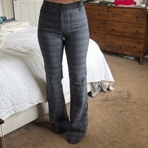 Show Me Your MuMu Gray Plaid Flare Pants